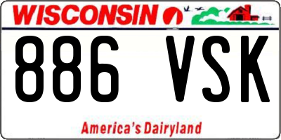 WI license plate 886VSK