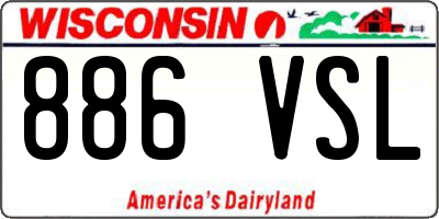 WI license plate 886VSL