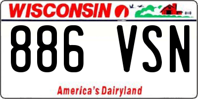 WI license plate 886VSN