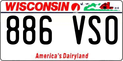WI license plate 886VSO
