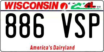 WI license plate 886VSP