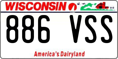 WI license plate 886VSS