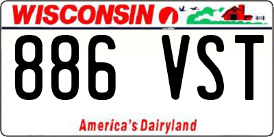 WI license plate 886VST