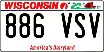 WI license plate 886VSV