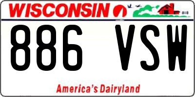 WI license plate 886VSW