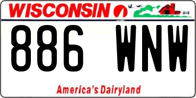 WI license plate 886WNW