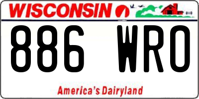 WI license plate 886WRO