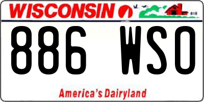 WI license plate 886WSO