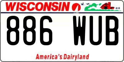 WI license plate 886WUB