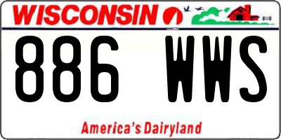 WI license plate 886WWS