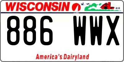 WI license plate 886WWX