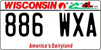WI license plate 886WXA