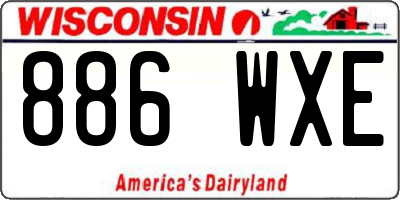 WI license plate 886WXE
