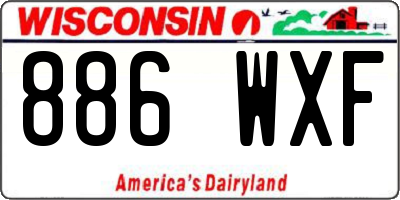 WI license plate 886WXF