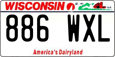 WI license plate 886WXL