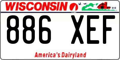 WI license plate 886XEF