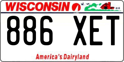 WI license plate 886XET