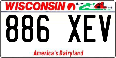 WI license plate 886XEV
