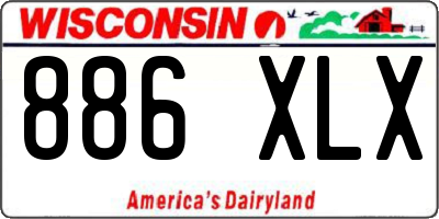 WI license plate 886XLX