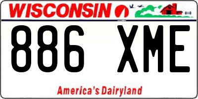 WI license plate 886XME