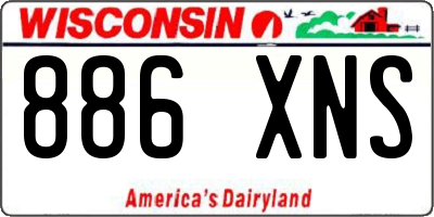 WI license plate 886XNS