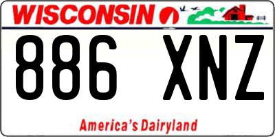 WI license plate 886XNZ