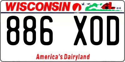 WI license plate 886XOD
