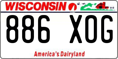 WI license plate 886XOG
