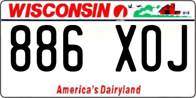 WI license plate 886XOJ