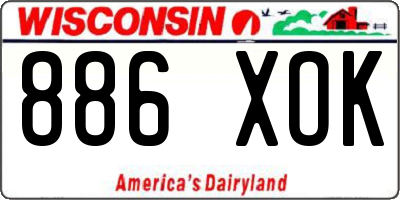 WI license plate 886XOK