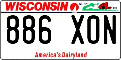 WI license plate 886XON