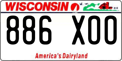 WI license plate 886XOO