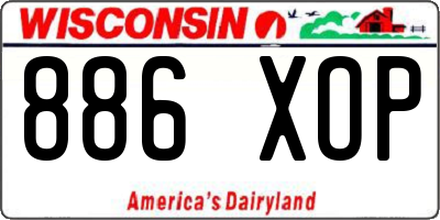 WI license plate 886XOP