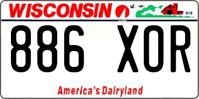 WI license plate 886XOR