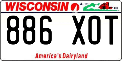 WI license plate 886XOT