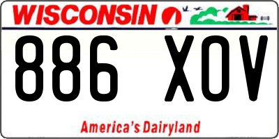 WI license plate 886XOV