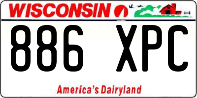 WI license plate 886XPC