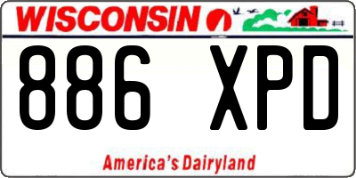 WI license plate 886XPD