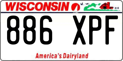WI license plate 886XPF