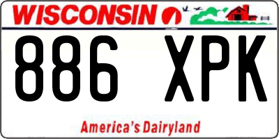 WI license plate 886XPK