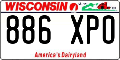 WI license plate 886XPO