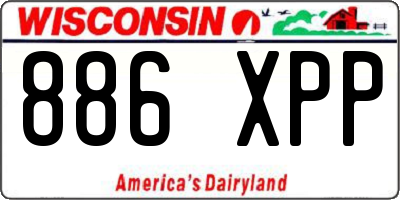 WI license plate 886XPP