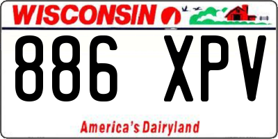 WI license plate 886XPV
