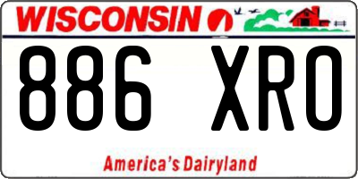 WI license plate 886XRO
