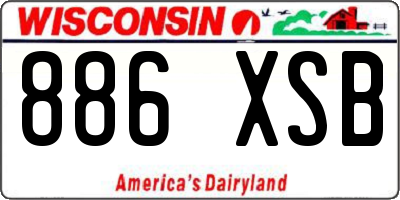 WI license plate 886XSB