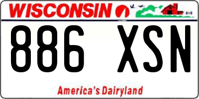 WI license plate 886XSN