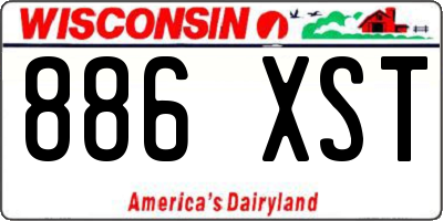 WI license plate 886XST