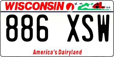 WI license plate 886XSW