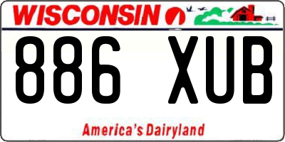 WI license plate 886XUB