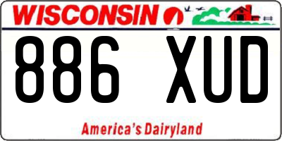 WI license plate 886XUD